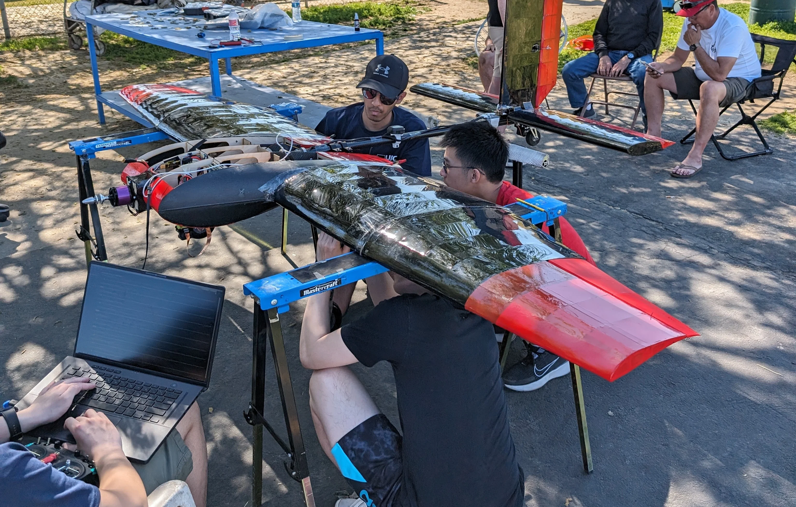 Friends Assembling Plane